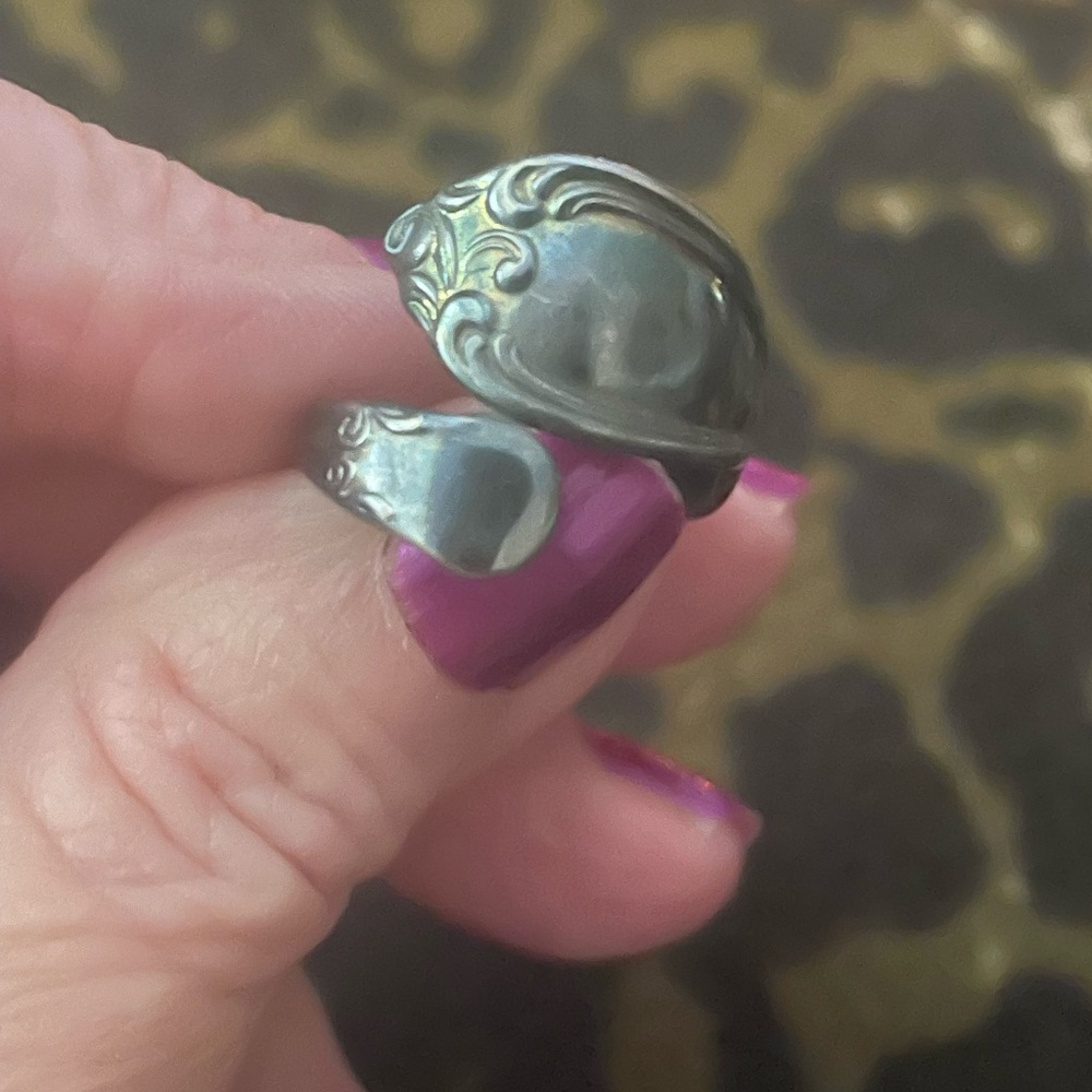 Silver Spoon Ring in Antiqued Silver Vintage”